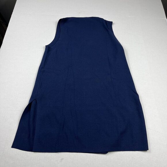 Theory Womens Knit Tunic Shirt Blue Sleeveless Classic Chic Long Tank MEDIUM - Picture 11 of 12